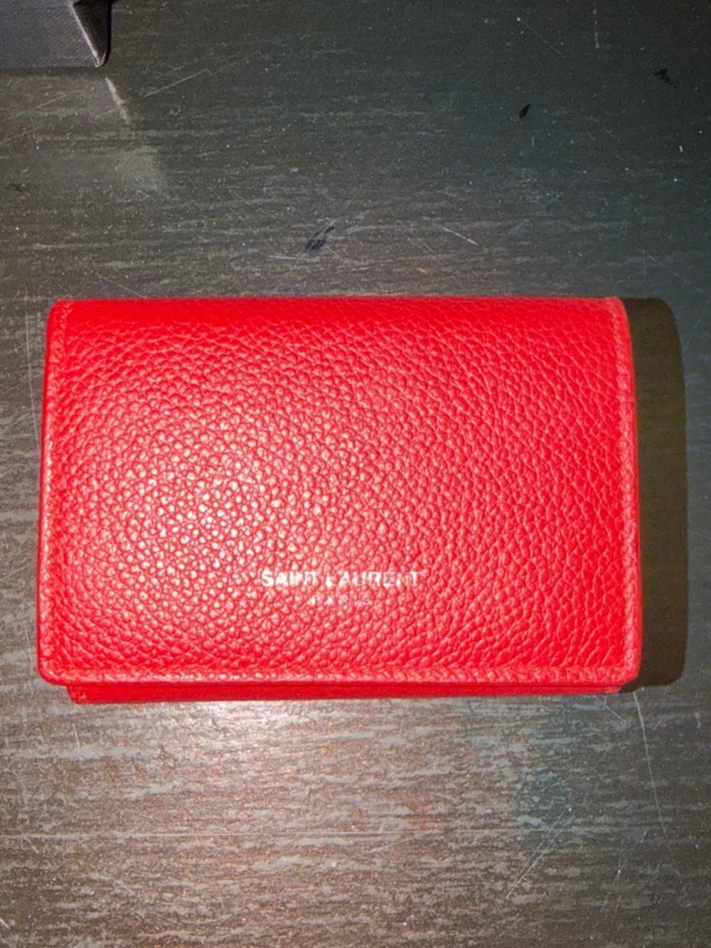 Saint Laurent Red Leather Card Wallet - Picture 2 of 7